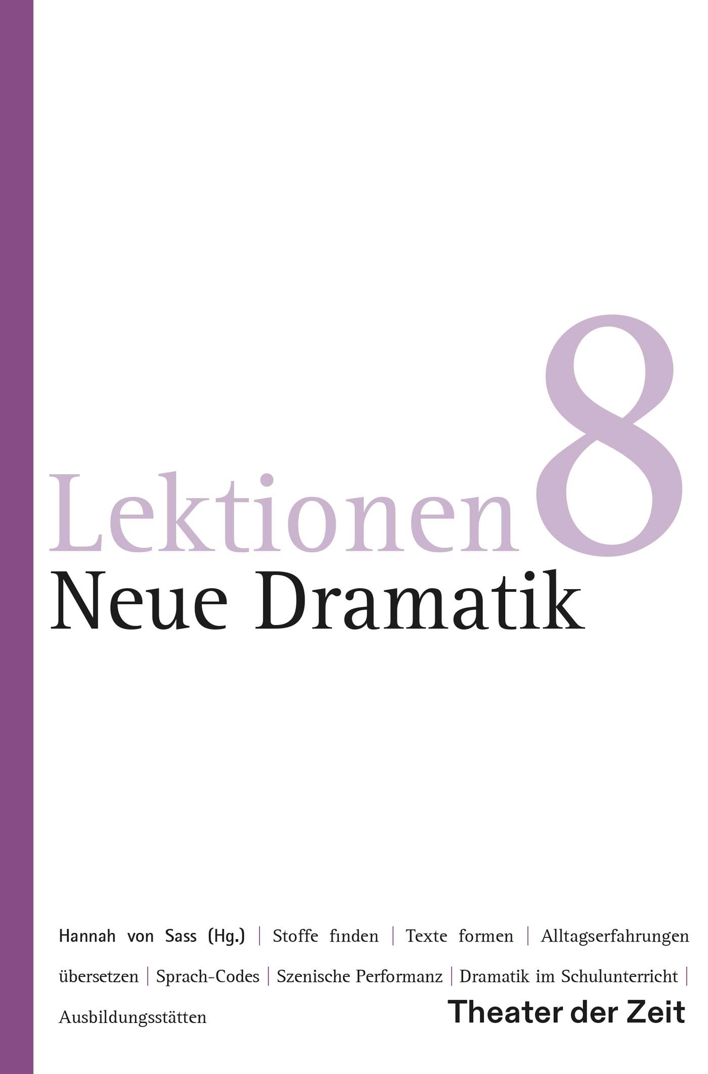 Cover Lektionen 8 - Neue Dramatik